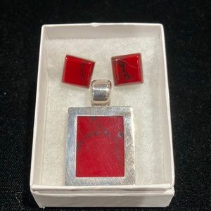 925 Sterling Silver Rectangular Pendant-D11